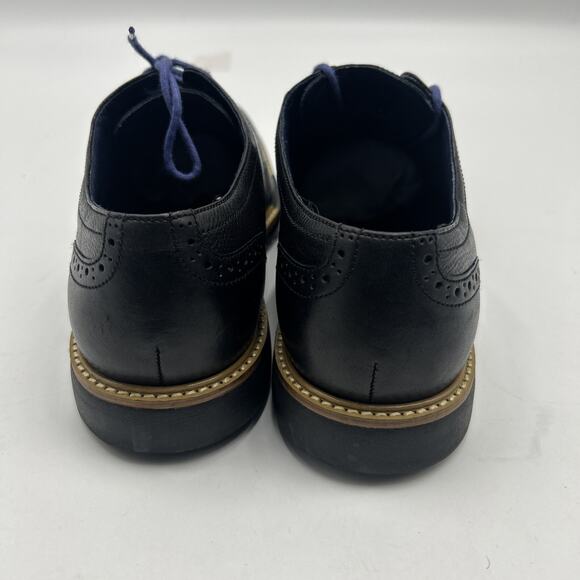 Cole Haan Great Jones Mens 9.5 Black Leather Wingtip Oxfords Purple Laces main image 8